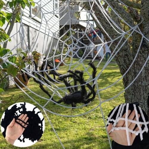 1Pc Black/White SpiderWeb Halloween Cobweb Terror Party Bar Haunted House Decoration Halloween Party Spiders Web Decor Supplies