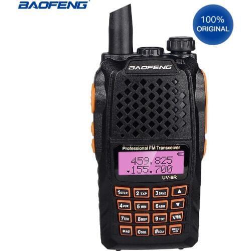 100% Original baofeng UV-6R ham radio Transceiver 7W walki talki handheld 2-way radio with LCD Display