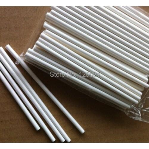 150mm*4mm Pop Sucker Sticks Chocolate Cake Lollipop Lolly Candy Making Mould White 100 pcs