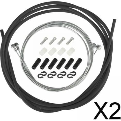 2xBicycle Brake er Cable Housing Set Derailleur Ends Crimp Brake Black