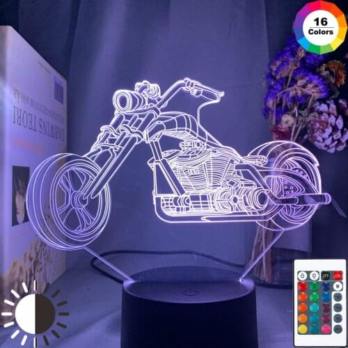 3d Illusion Lamp Motocycle Nightlight for Child Bedroom Decor Color Changing Atmosphere Event Prize Led Night Light Motocycle