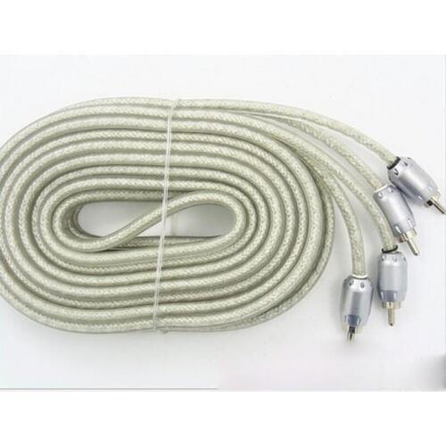 5m White Pure copper metal double shielded cable Cable Converter amplifier subwoofer