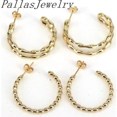 5Pairs 2021 Punk Metal Gold Earrings Statement for Women Geometric C Shape Earrings Fashion Trend Jewelry Gift