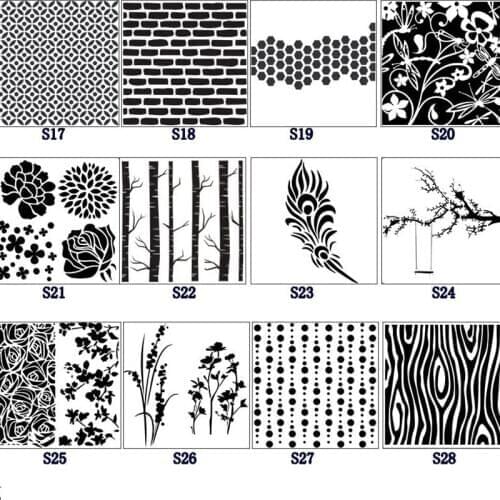 9pc/pack plastic pet sheet Stencil Openwork Painting Embossing Template for DIY Scrapbooking Accessories