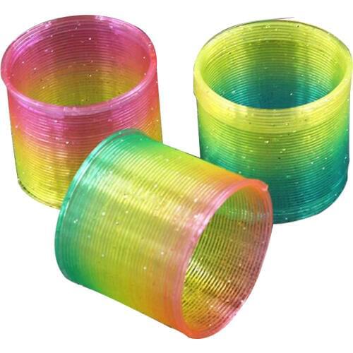 Anti-stress Plastic Magic Ring Rainbow Round Irregular Shaped Heart Star Bounce Novelty Kids Toys for Children Stress Reliever