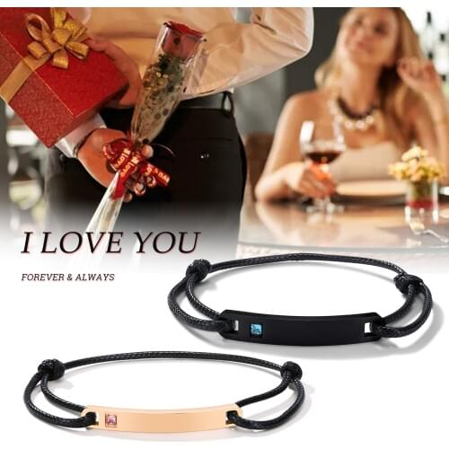 Engraved Name Bracelets Stainless Steel Simple Roman Numerals Bracelet For Men Women Jewelry Presents Between Lovers Gift