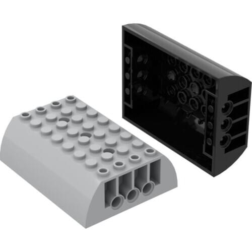 BuildMOC 45411 8x6x2 curved special upper cover ldd45411 For Building Blocks Parts DIY Educational C