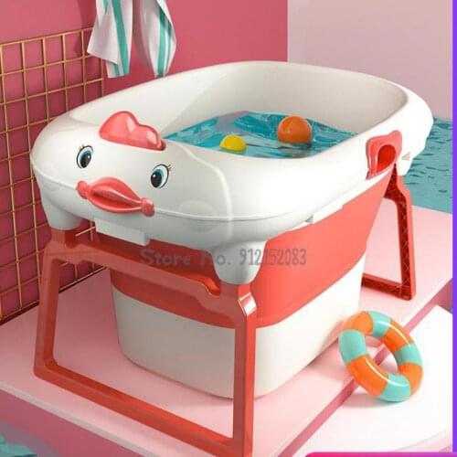 Baby Bathtub Baby Can Sit And Lie Down Bathtub Childrens Folding Bathtub Household Swimming Bucket Newborn Large Bathtub