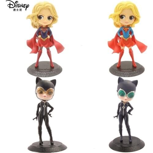Disney Marvel Qposket PVC Action Figures Cat Woman Super Girl Cartoon Action Figures Collectible Dolls Christmas Gift Toys Kids