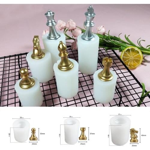 Handmade Candle Making UV Expoy Resin Molds DIY 3D International Chess Silicone Mold Creative Canday Chocolate Baking Tools
