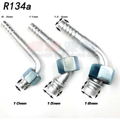 15pcs) R134a (Bending) Automotive Air Conditioning Hose Aluminum Joint / Pipe Aluminum Kit Clamp / Cooler Pipe Fitting