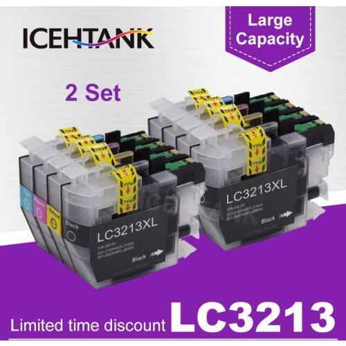ICEHTANK 3 sets LC3213 XL Full Ink Cartridge LC3213 Compatible for Brother DCP-J772DW DCP-J774DW MFC-J890DW MFC-J895DW Printer