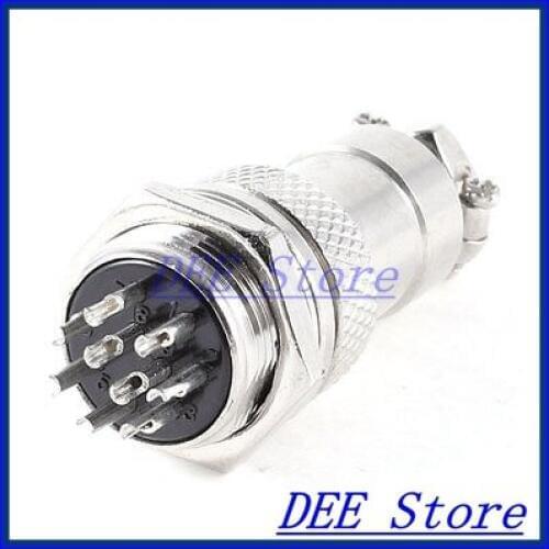 Panel Mount Universal Aviation Connector Plug 16mm Dia Screw GX16 9Pin