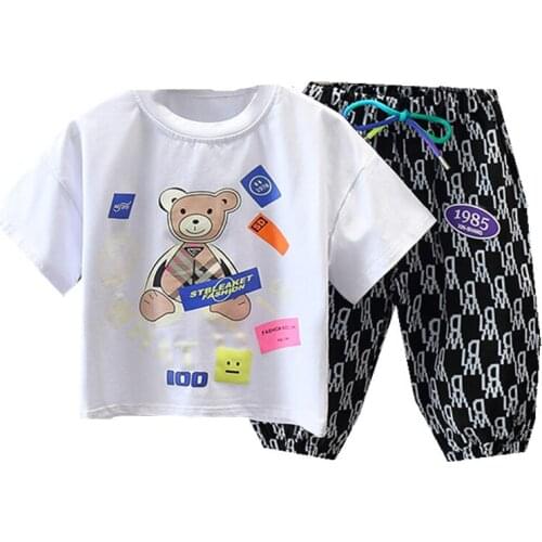 Cool Childrens Clothing Suit For Baby Girls Clothes Set Summer Baby Boys Clothes T-shirt+Pant 2pcs Infant Costume Casual wear