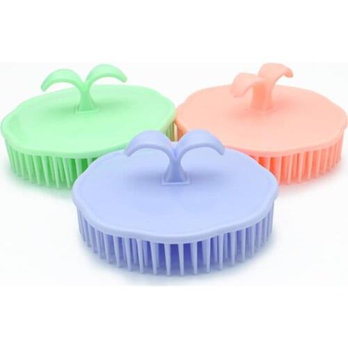 Scalp Massager Silicone Hair Washing Brush Portable Body Shower Scalp Massage Brush Color Random