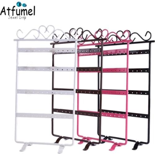 Metal Earring Necklace Jewelry Organizer Rack Ladys Room Stud Jewelry Display Shelf 24 Pairs Earring Holder Hanging Stand