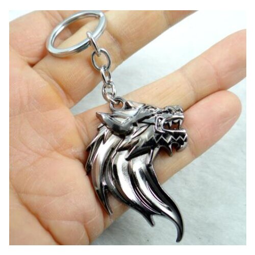 Fashion Creative Key Chain Ring Keyring Silver Wolf head Keychain Pendant for diy Jewelry making Keychain necklace Accessories