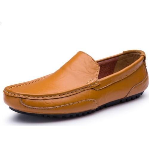 Casual Shoes Men Loafers Luxury Brand Italian Fashion Driving Shoes Design Male Dress Shoes Slip On Moccasins Brown Size 38-47