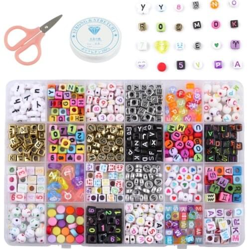 Linsoir Easy braided Letter Beads Jewelry Making Supplies Kit Beads Wire For Firendship Bracelet DIY Jewelry Making Kit Findings