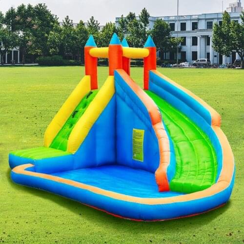 Inflatable Water Slide Pool Jumping Bouncer Castle With Air Blower Outdoor Sprayable Garden Castle Children Outdoor Kindergarten