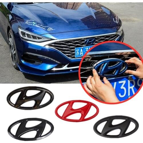 ABS Car Exterior Front Grille Rear Trunk Emblem Badge Steering Wheel Sticker For Hyundai Lafesta Mistra 2014-2019 Accessories