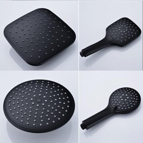 Luxury Black Shower Head Removable Hand Held Rainfall Spray Shower Head Set for Bathroom Matte Black High Quality