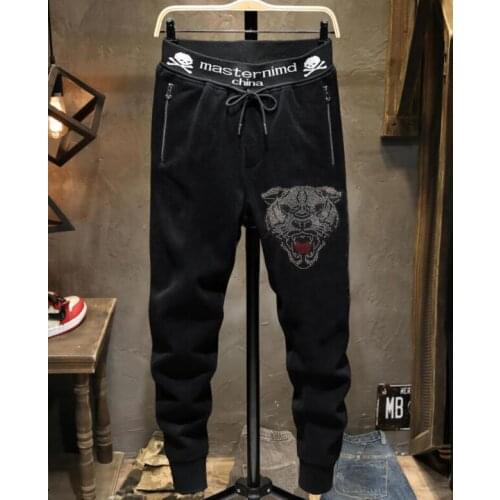 New arrival Brand Men pants summer style Casual Fashion Cotton Male pant Mens sport pants Diamond stone drop shipping