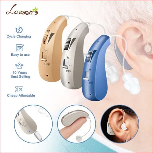 BTE Rechargeable Hearing Aids Intelligent Low-Noise Wide-Frequency Wireless Ear Sound Amplifie Digital Hearing Aid For Elderly