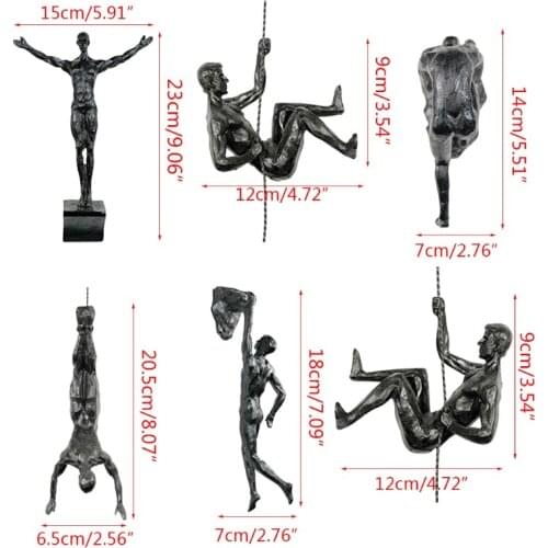 Athlete Abstract Statue Resin Hanging Pendant Sports Man Sculpture Modern Rock Climbing Figures Ornament Wall Decoration