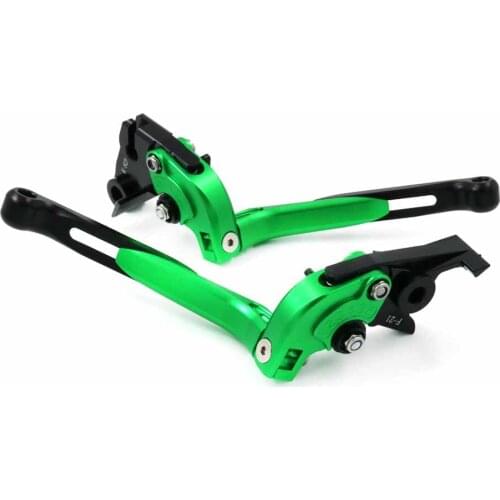 Adjustable Folding Extendable Brake Clutch Lever For kawasaki Z750 With logo Motorcycle 2008 2009 2010 2011 2012 green Black