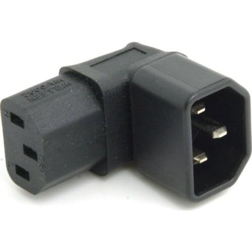 CYSM CY IEC Male C14 to Down Right Angled 90 Degrdd IEC Female C13 Power Extension Adapter