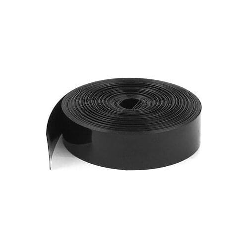 5Meters 17mm Width PVC Heat Shrink Wrap Tube Black for 1 x AAA Battery