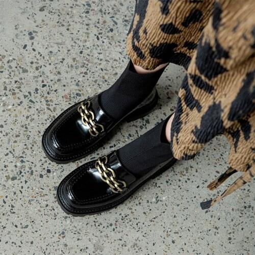 2021 winter Genuine Leather Women Boots Slip-on Ankle Boots Round Toe Platform Shoes Cross-tied Women Shoes Stretch Modern shoes