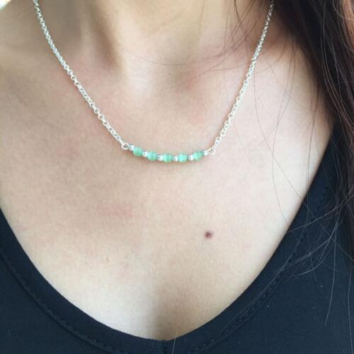 Vintage Style Chic blue beads silver Plated Necklace For Women Bar Circle Lariat Necklace Pendant Unique Tone Colares Feminino