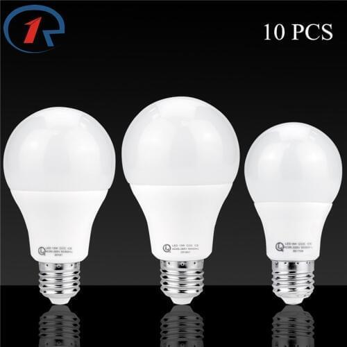 ZjRight E27 10pcs bulb 5W 7W 9W 12W 15W LED energy saving lighting lamp DC85-265V indoor bedroom hotel stairs decor night lights