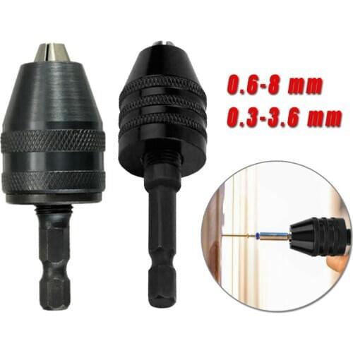 0.6-8 Mm / 0.3-3.6 Mm Adapter Hex Shank Screwdriver Tool Drill Chuck 1/4 Inch Made Of High Quality Material