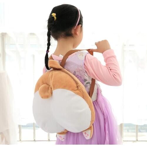 1pc 38cm*36cm Cute Plush Backpack Pet Dog Toy Novelty Puppy Dog Plush Childrens School Bags Creative Gift for Kids Girls