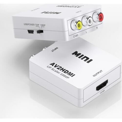 1080P RCA AV to HDMI Converter Adapter Mini RCA Composite CVBS AV to HDMI Video Audio Adapter