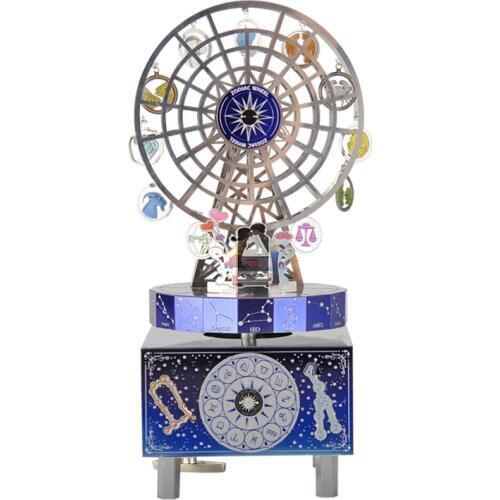 3D Metal Puzzle Music Box with Castle in the Sky Music Constellation Mutual Affect Theme DIY Assembled Model Collection Kids