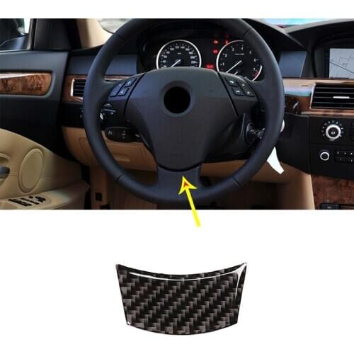 3D Carbon Fiber Sticker Under The Steering Wheel For BMW 5 Series E60 E61 2004-2010 Car Accessories 1 Pcs