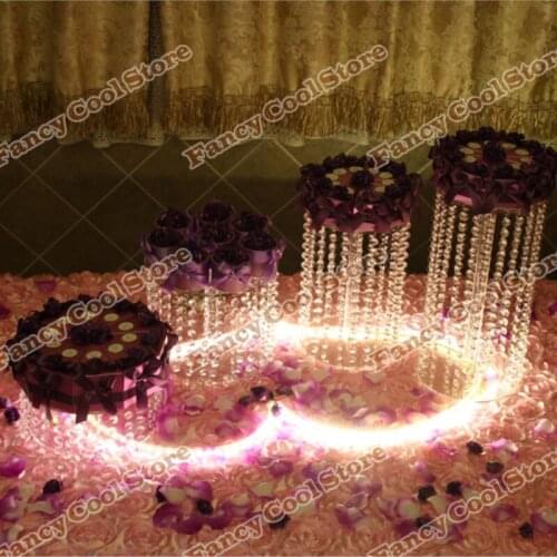 4PCS conbination Luxury crystal acrylic wedding cake stand cake tray egg tarts dish party home decoration 04S1