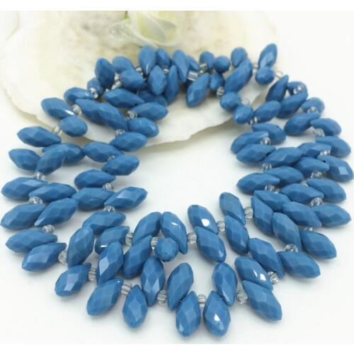 6*12mm wholesale 90pcs blue green white diy crystal glass waterdrop spacer teardrop accessories diy jewelry finding beads B2880