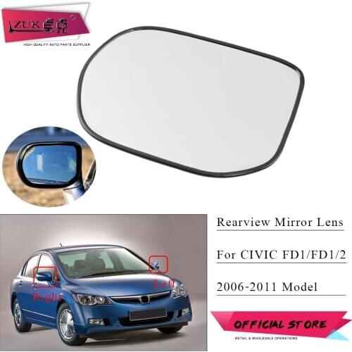 ZUK Left Right Without Heating Rearview Mirror Glass Side Mirror Lens For CIVIC 2006 2007 2008 2009 2010 2011 FA1 FD1 FD2 FD6