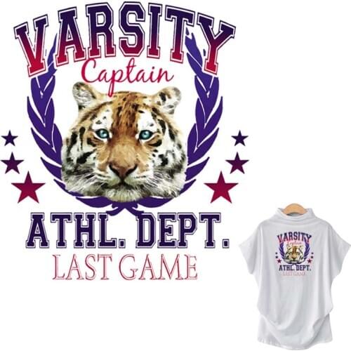 Big Tiger Iron-On Transfers Washable Diy New Fashion Heat Transfer T-Shirt Jeans Decoration Thermal Stickers Animal