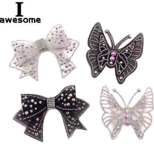 Bow Butterfly Rhinestone Bridal Wedding Party Shoes Accessories High Heels Sandals Boots Flats DIY Manual Bling Shoe Decorations