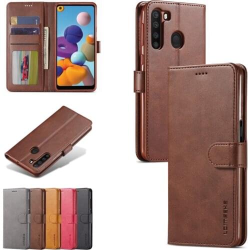 Flip Cover For Samsung Galaxy A21S A 21 Luxury Wallet Phone Case Magnetic Vintage Stand Plian Bag For Samsung Galaxy A21 S Coque