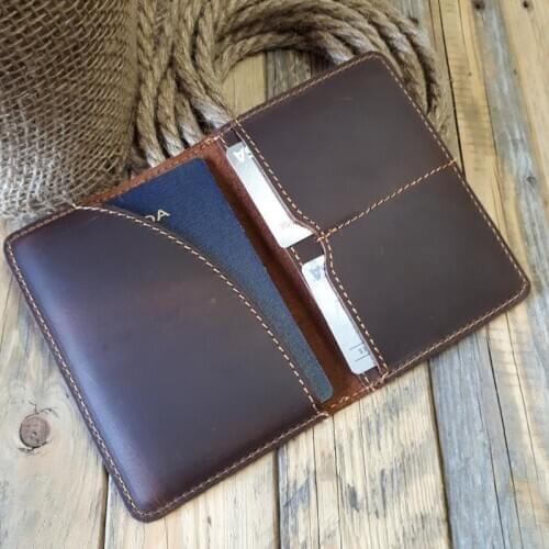 Vintage Genuine Leather Passport Cover Men Travel Men Passport Case Multifunction Case for Passport Wallet Purse