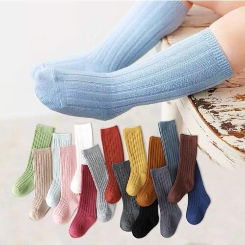 Baby Socks Stripe Newborn Spanish Cute Sock for Girls Boy Candy Color Knee High Long Socks Ins School Children Sock Hot Sale