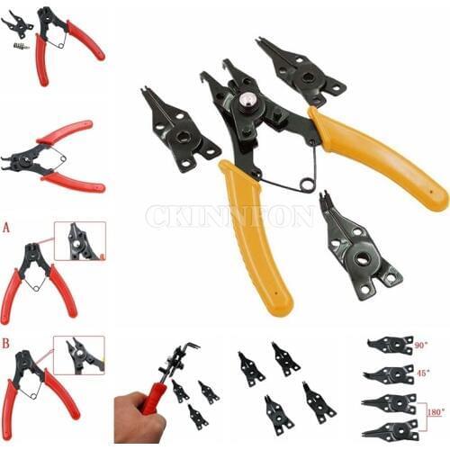 DHL 100PCS 4in1 Multifunction Circlip Pliers Snap Ring Pliers Card Straight Outside Bent Fantanstic
