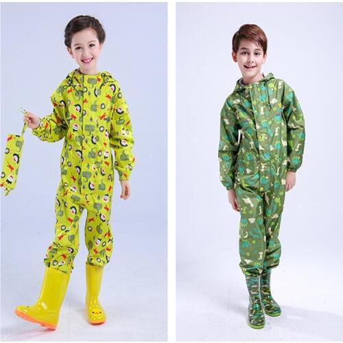 Boys girls raincoat for children,hood waterproof rain coat for children jumpsuit rain,students rain coat kids poncho